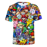 Super Mario Bros Casual 3D Graphic T-shirts Summer Tees Unisex for Kids Alduts