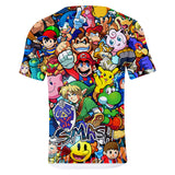 Super Mario Bros Casual 3D Graphic T-shirts Summer Tees Unisex for Kids Alduts