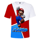 Super Mario Bros Casual 3D Graphic T-shirts Summer Tees Unisex for Kids Alduts