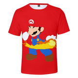 Super Mario Bros Casual 3D Graphic T-shirts Summer Tees Unisex for Kids Alduts