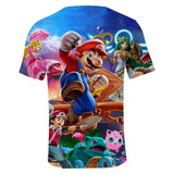 Super Mario Bros Casual 3D Graphic T-shirts Summer Tees Unisex for Kids Alduts