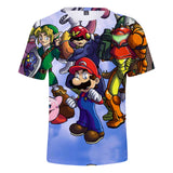 Super Mario Bros Casual 3D Graphic T-shirts Summer Tees Unisex for Kids Alduts