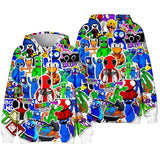 Rainbow Friends 3D Graphic Casual Hoodie - Unisex for Kids and Adults