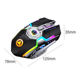 Rechargeable Wireless Gaming Mouse 2.4GHz 1600DPI Silent Optical Mice