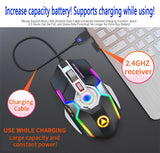 Rechargeable Wireless Gaming Mouse 2.4GHz 1600DPI Silent Optical Mice