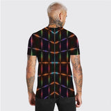 3D Graphic Prints Stereo Light Design Men's T-Shirt Short Sleeve Tops
