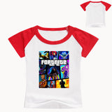 Summer Cotton Kids T-shirts Game Fortnite Short Sleeve Casual Plain Color Top Tees