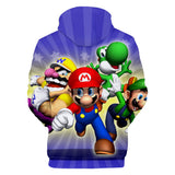 Super Mario Bros 3D Graphic Print Casual Hoodie Jumper - Unisex for Kids and Adults