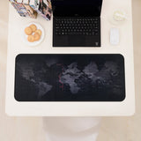 Super Large World Map Gaming Keyboard & Mouse Pad with Stitched Edges
