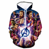 The Avengers Endgame All Super Heros Marvel Hoodies 3D Print Pullover Sweatshirt