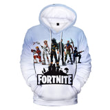 Unisex 3D Color Printing Fortnite Battle Pass Season 3 White Hoodie Sweatshirt