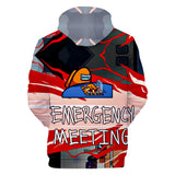 Among Us Game Hoodie 3D Print Long Sleeve Hoody Jumper Unisex for Kids and Adults