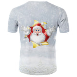 Christmas Santa Claus T-shirts Sports Summer Top Tees for Kids Adults Xmas Gift