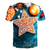 Christmas Santa Claus T-shirts Sports Summer Top Tees for Kids Adults Xmas Gift