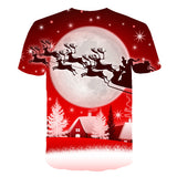 Christmas Santa Claus T-shirts Sports Summer Top Tees for Kids Adults Xmas Gift