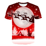 Christmas Santa Claus T-shirts Sports Summer Top Tees for Kids Adults Xmas Gift