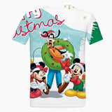 Christmas Santa Claus T-shirts Sports Summer Top Tees for Kids Adults Xmas Gift