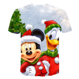 Christmas Santa Claus T-shirts Sports Summer Top Tees for Kids Adults Xmas Gift