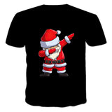 Christmas Santa Claus T-shirts Sports Summer Top Tees for Kids Adults Xmas Gift