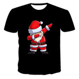 Christmas Santa Claus T-shirts Sports Summer Top Tees for Kids Adults Xmas Gift
