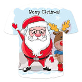 Christmas Santa Claus T-shirts Sports Summer Top Tees for Kids Adults Xmas Gift