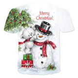 Christmas Santa Claus T-shirts Sports Summer Top Tees for Kids Adults Xmas Gift