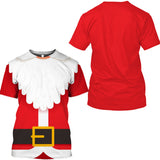 Christmas Santa Claus T-shirts Sports Summer Top Tees for Kids Adults Xmas Gift