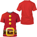 Christmas Santa Claus T-shirts Sports Summer Top Tees for Kids Adults Xmas Gift