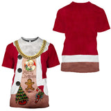 Christmas Santa Claus T-shirts Sports Summer Top Tees for Kids Adults Xmas Gift
