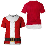 Christmas Santa Claus T-shirts Sports Summer Top Tees for Kids Adults Xmas Gift