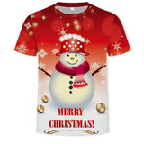 Christmas Santa Claus T-shirts Sports Summer Top Tees for Kids Adults Xmas Gift