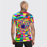 3D Graphic Prints Optical Illusion Colorful Design Men's T-Shirt Short Sleeve Tops