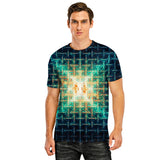 3D Graphic Prints Falshing Light Design Men's T-Shirt Short Sleeve Tops