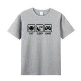 Unisex Funny T-Shirt Eat Sleep Game Graphic Novelty Summer Tee