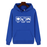 Funny Humor Print Hoodie Eat Sleep Game Hooded Sweatshirt