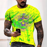 3D Graphic Prints Skeleton Design Men's T-Shirt Short Sleeve Tops