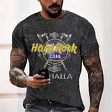 3D Graphic Prints Hard Rock Design Men's T-Shirt Short Sleeve Tops