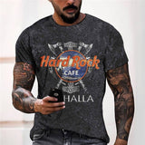 3D Graphic Prints Hard Rock Design Men's T-Shirt Short Sleeve Tops