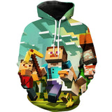 Minecraft Hoodie 3D All Print Sweatshirt Clothing Unisex for Kids & Adult
