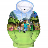 Minecraft Hoodie 3D All Print Sweatshirt Clothing Unisex for Kids & Adult