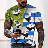 3D Graphic Prints Poker Design Men's T-Shirt Short Sleeve Tops