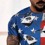 3D Graphic Prints Poker Design Men's T-Shirt Short Sleeve Tops