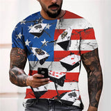 3D Graphic Prints Poker Design Men's T-Shirt Short Sleeve Tops