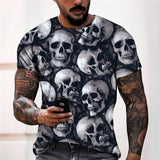 3D Graphic Prints Skeleton Design Men's T-Shirt Short Sleeve Tops