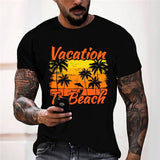 3D Graphic Prints Vaction To Beach Design Men's T-Shirt Short Sleeve Tops